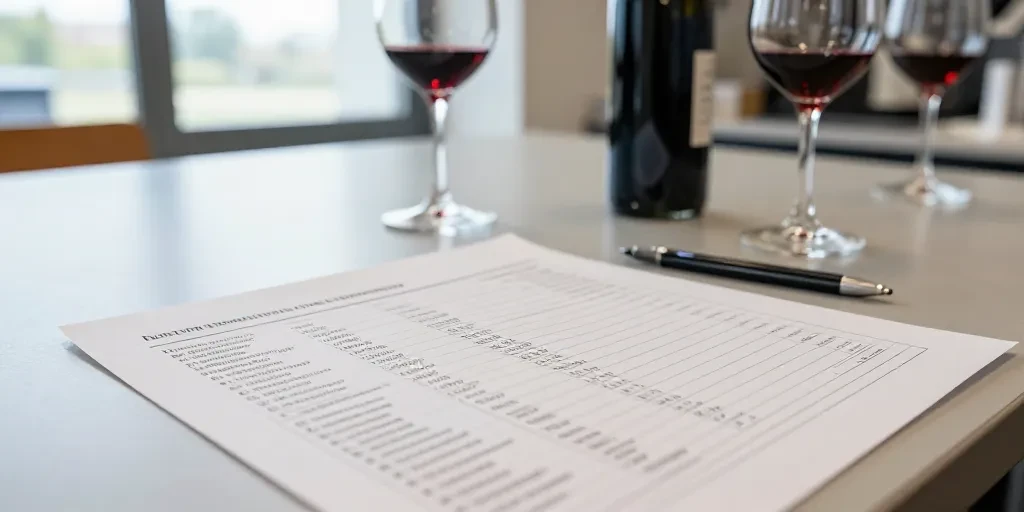 fiche de dégustation vin